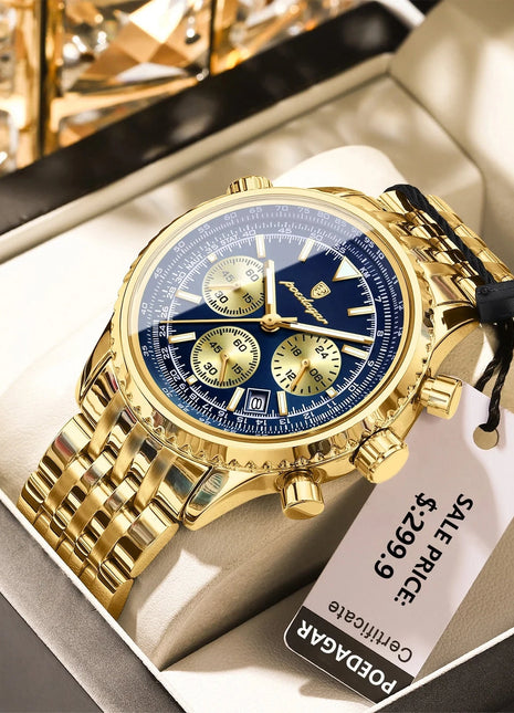 POEDAGAR Luxury Military Watch for Men Waterproof Luminous Date Chronograph Man Watch Sport Quartz Stainless Steel Men's Watches POEDAGAR Brand Watches Store