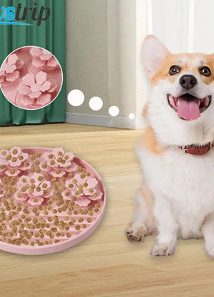 Silicone Pet Slow Feeder Mat Round Dog Licking Mat with Suction CupsAnti-choking Pet Snuffle Mats Puppy Feeding Dishes Pet Suppl Dropshipman