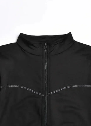 Sexy Elegant Women’s Zip-up O-neck Long Sleeve Jumpsuit – Streetwear Autumn Overalls, Fitness Sports Bodysuit for Women FDYOUI Official Store