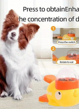 Dog Puzzle Feeder Interactive Pet Food Treat Dispenser Cartoon Duck Design Anti-slip Pet Automatic Feeder Toys for Dog Training Dropshipman