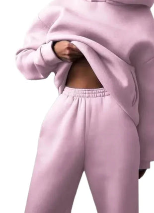 Plus Size Fashionable Long Sleeve Sweatshirt And Pants Set Autumn Winter Women's Casual Wear Two Piece Suit Comfortable plus ... Oyao Store