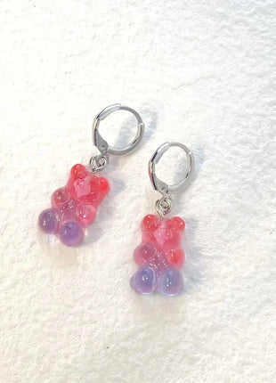 Cartoon Bear Pendant Zircon Earrings Niche Design All-Match Earrings Graceful and Fashionable Wholesale and Retail Shop1100214136 Store