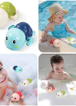 Baby Bath Toys Bathing Cute Swimming Turtle Whale Pool Beach Classic Chain Clockwork Water Toy For Kids Water Playing Toys QWZ Official Store