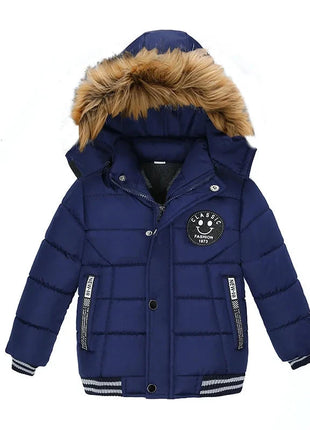 2025 Winter Children Warm Clothing Boys Down Jacket Baby Polyester Fiber Hooded Coat Thicken Outerwear Kids Solid Color Parka Shop1103725985 Store
