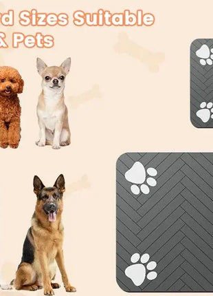 Absorbent Pet Feeding Mat S/M/L – Waterproof Placemat for Dogs & Cats, Quick-Dry Food & Water Bowl Mat with Non-Slip Rubber Backing Shop1104797378 Store