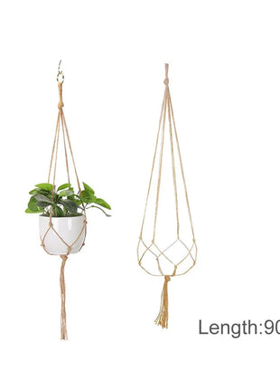 Hanging Plant Handmade Macrame Plant Hanger Flower Pot Planter Hanger Wall Decor Courtyard Garden Hanging Planter Hanging Basket FENGRISE Microstar Store