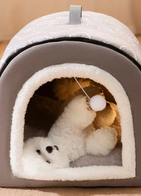 Warm Dog House Detachable Pet Sleeping Bed for Small Medium Dogs Cats Soft Non-slip Dog Kennel Puppy Kitten Nest Pet Supplies Dropshipman