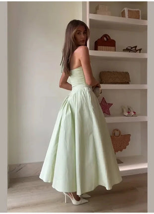 Fashion Solid Long Denim Vestidos Women Sleeveless OffShoulder Lace Up Backless Square Neck Jeans Dresses 2025 Chic Street Wear PfotenSpaß