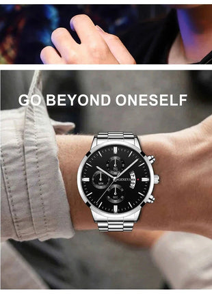 Fashion Men's Watch Luxury Silver Stainless Steel Men Watches Store