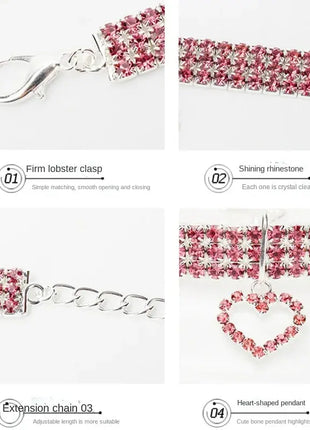 Rhinestone Pet Necklace for Dog & Cats Rvlero PET Store