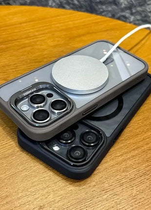 Luxury Magnetic Shockproof Phone Case For iPhone 16 17 15 14 13 12 11 Pro Max Funda For Magsafe Stand Glass Lens Protector Cover TAOYUNXI 3C Products Store