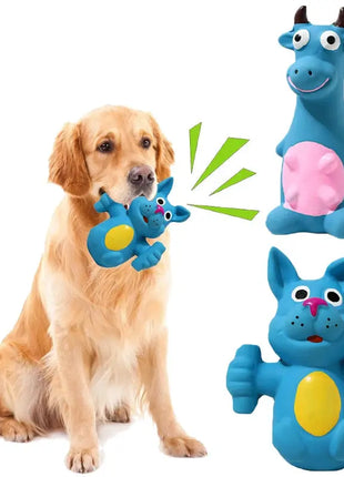 Dog Chew Toy Latex Dog Cow Shape Pet Squeaky Toys For Small Medium Large Dogs Teeth Cleaning Dog Puppy Sound Toy Pet Supplies Dropshipman