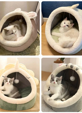 Washable pet lounger cushions, cat mat beds, warm and soft baskets, cozy warm cat kennels, house tents, small pet dogs, winter Dropshipman