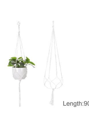 Hanging Plant Handmade Macrame Plant Hanger Flower Pot Planter Hanger Wall Decor Courtyard Garden Hanging Planter Hanging Basket FENGRISE Microstar Store
