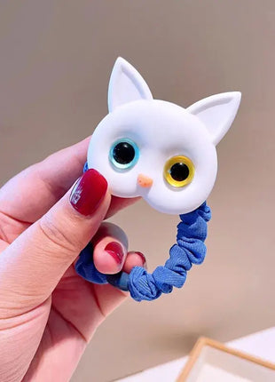 2023 New Women Cute Cat Rubber Bands Elastic Hair Bands Korean Headwear Children For Girls Lovely Hair Accessories Ornaments SYTZ Hair Accessories Store