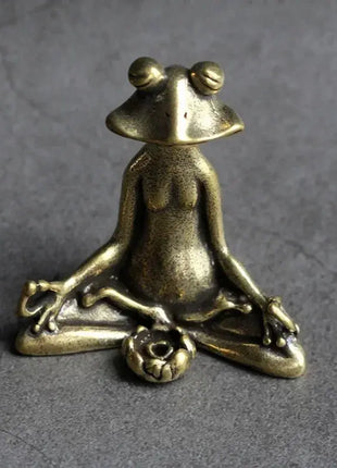 Retro Copperware Incense Socket Zen Frog Ornaments Solid Pure Copper Frog Tea Pet Incense Holder Ornaments FX Trade Market Store