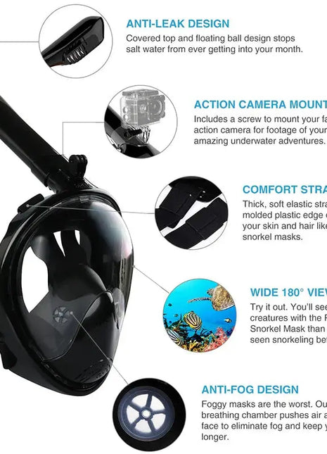 Full Face Anti-Fog Diving Mask for Adults and Kids XIAOTERR Store