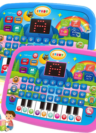 Kids’ Education Tablet Toy, Age 3+ Literacy Math Music Learning, Doubles as Electronic Keyboard, Birthday Christmas Gift TOYMAX Store