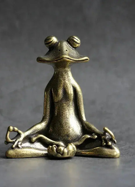 Retro Copperware Incense Socket Zen Frog Ornaments Solid Pure Copper Frog Tea Pet Incense Holder Ornaments FX Trade Market Store