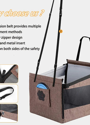 Detachable and Washable Car Pet Seat Cushion with Hanging Bag Dog Travel Pet Car Seat Cover Comfortable Travelling Experience Dropshipman