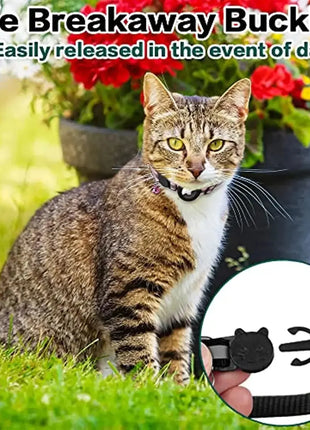 ATUBAN Airtag Cat Collar Breakaway, Reflective Kitten Collar with Apple Air Tag Holder and Bell for Girl Boy Cats, 0.4 Inches Dropshipman