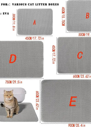 Cat Litter Mat Water Urine Proof Double Layer Pet Foldable Cat Litter Trapping  Pet Carpet Bed Pads For Cats Pet Clean Supplies Dropshipman