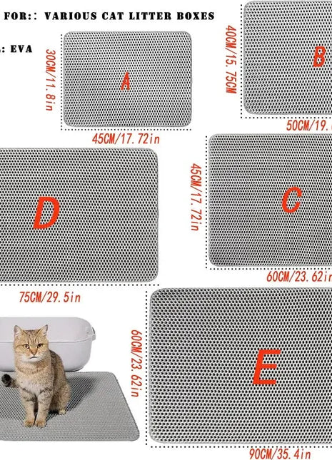 Cat Litter Mat Water Urine Proof Double Layer Pet Foldable Cat Litter Trapping  Pet Carpet Bed Pads For Cats Pet Clean Supplies Dropshipman