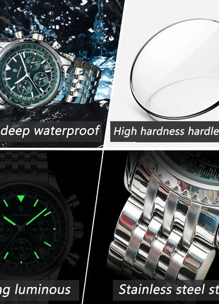 POEDAGAR Luxury Military Watch for Men Waterproof Luminous Date Chronograph Man Watch Sport Quartz Stainless Steel Men's Watches POEDAGAR Brand Watches Store