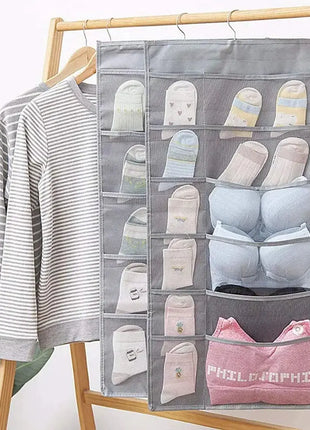 Double Sides Underwear Storage Hanging Bag Dormitory Home Wardrobe Hanging Wall Foldable Bag Underpants Socks Organizer Yiwu Yikang Store