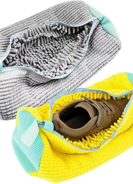 1 bolsa de lavado de zapatos acolchada, protector de zapatos de rede, fibras esponxosas de poliéster, bolsa de lavado de zapatos para máquina de lavar zapatos, bolsas de secado