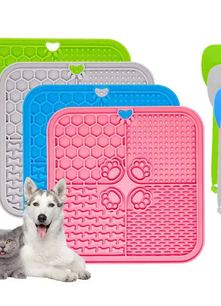 11 Colors Pet Slow Feeding Mat With Spatula Silicone Suction Cup Dog Cat Licking Mat Increase Eating Fun Slow Feeding Dropshipman