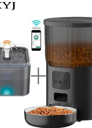 4L Pet Feeder Tuya WIFI Automatic Dog Food Dispenser Smart Cat Feeder 2L Cat Automatic Drinking Fountain Dog Water Feeder Dropshipman