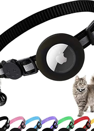 ATUBAN Airtag Cat Collar Breakaway, Reflective Kitten Collar with Apple Air Tag Holder and Bell for Girl Boy Cats, 0.4 Inches Dropshipman