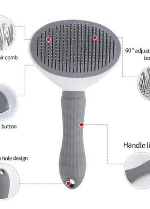 Pet Dog Brush Cat Comb Self Cleaning Pet Hair Remover Brush Chinese Gold Leaf Store