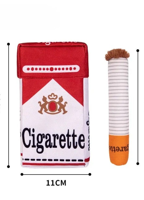 Stuffed Raw Dog Bite Toy Joint Cigarette Case Plush Cigar Funny Interactive Puppy Dog Chew Squeak Toys Cigarettes Toy for A Dog Dropshipman