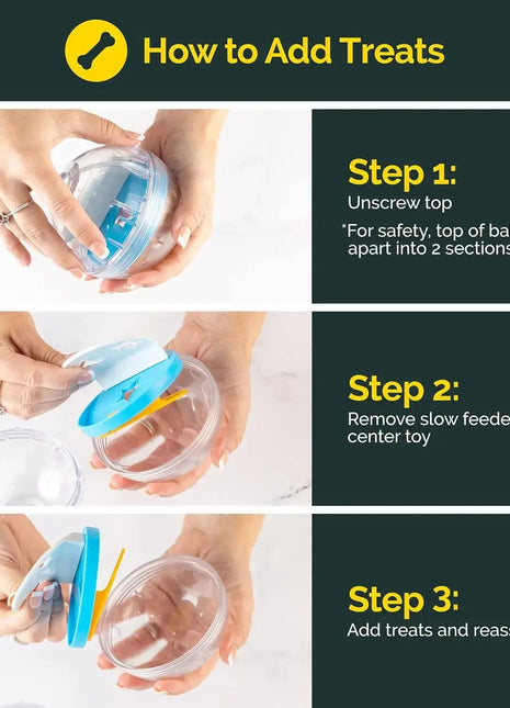 IQ Treat Ball Dog Treat Dispenser Toy Ball Interactive Dog Toy - 4" Dog Food Toy Stimulation, Slow Feeder Dropshipman