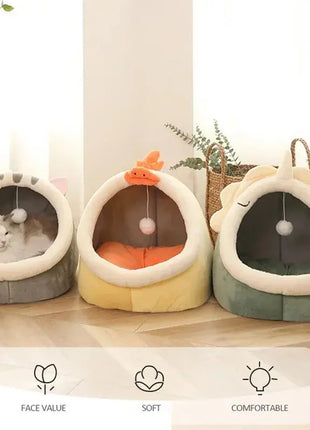 Cat Pad Bed Sweet Soft Warm Pet Basket Cozy Kitten Lounger Cushion Pet House Tent Small Dog Mat For Washable Cats winter Beds Dropshipman