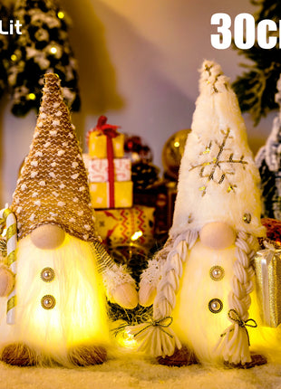 Glowing Gnome Christmas Faceless Doll 30cm Tree Decorations 2025 Night Light Xmas Gift Navidad 2023 New Year Home Decor