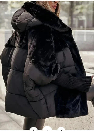 Autumn Winter Women Hooded Patchwork Warm Cotton Coat 2025 New Women Cotton Padded Jacket Oversize Outerwear Women Parka Coat Shop1104747321 Store