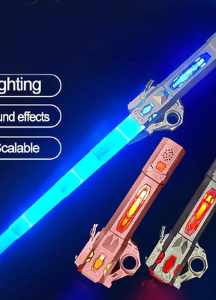 Children Colorful Glowing Sword Toys Telescopic Music Laser Sword 2-in-1 Rotating Decompression Toy Light Sword Kids Adult Toys Shop MEIZIYU Store
