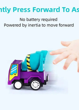 6/12Pcs Mini Inertial Pull Back Engineering Car Set Child Kids Cartoon Toys Birthday Gift Action Time Store