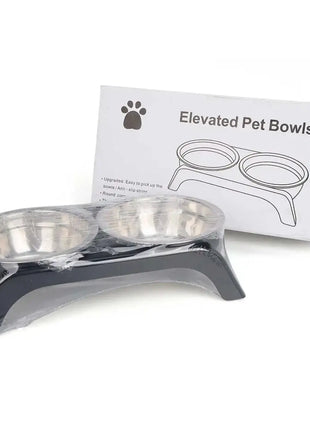 Elevated Pet Bowl with Two Stainless Steel Bowls—Perfect for Small and Medium-Sized Dogs and Cats Dropshipman