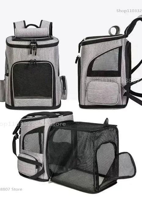 Breathable Pet Cat Carrier Backpack Foldable Pet Carrier Transport Travel Bag Expandable Large Capacity Creative for Cats Dogs Dropshipman
