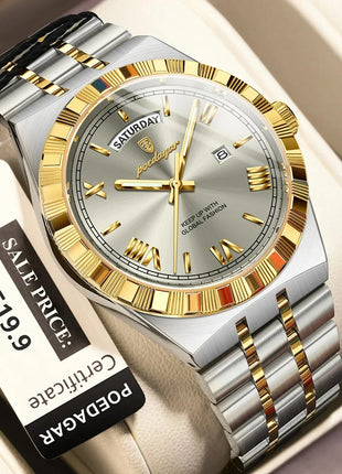 POEDAGAR Classic Lux® – Men’s Stainless Steel Watch POEDAGAR Watch Store