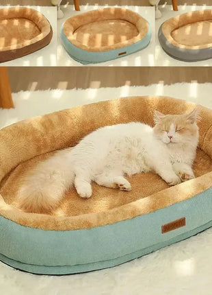 M/L/XL Pet Dog Bed Removable Cat Mat Square Plush Kennel Washable Thickening Waterproof Big Medium Small Dog Sofa Bed Cushion Dropshipman
