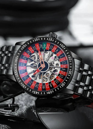 Gambling plate dial Luxury Brand Waterproof Mechanical Watches for Mens Fashion Automatic Skeleton Wristwatch Reloj Hombre LIGE Global No. 2 Store