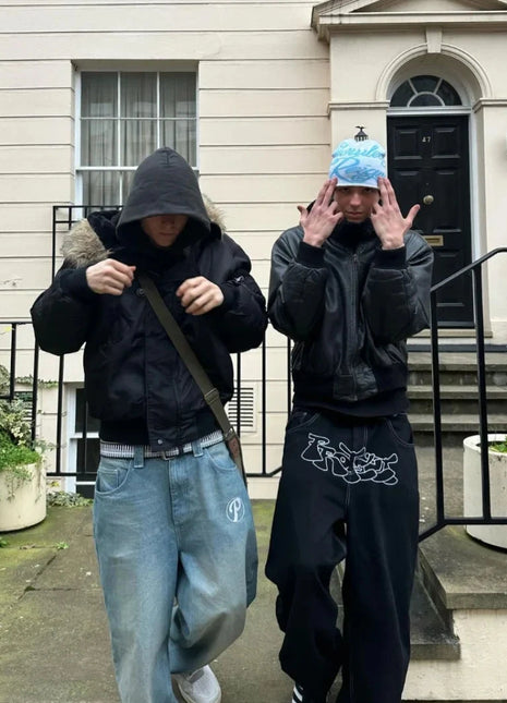 Baggy Graffiti Embroidered Jeans INS Clothing Store