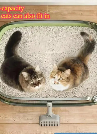 Open Style Cat Litter Box Thickened Simple Easy To Clean Splash Proof Pet Toilet Widening and Raising Semi Enclosed Cat Toilet Dropshipman