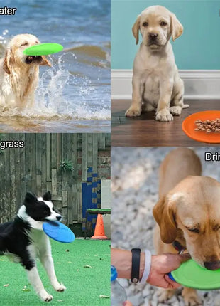 Silicone Flying Disc Toys Multifunction Pet Puppy Training Toys Outdoor Interactive Game Pet Dogs Supplies Dropshipman