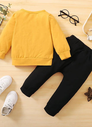 2PCS Newborn Boy Clothes Set Letter Print Long Sleeve Top+Pants Fashion Spring and Autumn Clothes Suits For Infant 0-18 Months PfotenSpaß